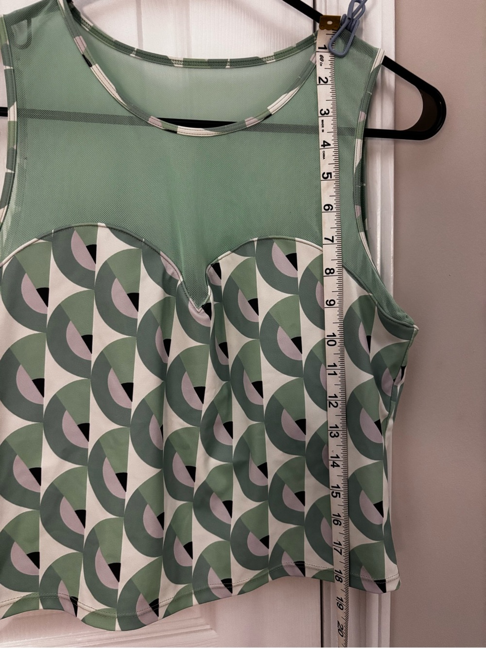 Kortni Jeane Mint Green Geo-Print Mesh Swim Top - Picture 6 of 6